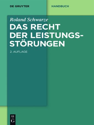 cover image of Das Recht der Leistungsstörungen